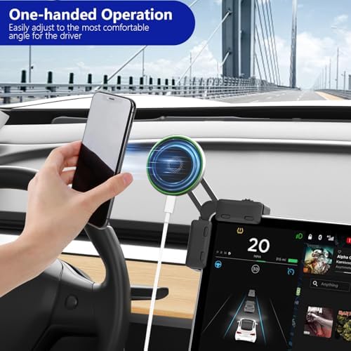 Experience Unmatched Convenience with the Topfit Tesla Wireless Charging Phone Mount – Magnetic Holder for Model Y (Juniper) & Model 3 (Highland), Perfectly Engineered for Seamless Smartphone Access and Rapid Charging. Elevate Your Drive with Effortless Installation and a Sleek Design That Complements Your Tesla’s Aesthetic While Ensuring a Secure Grip on Your Device. Enjoy Hands-Free Navigation and Calls, Enhanced Safety, and Eliminate Cord Clutter with this Durable, High-Quality Accessory. Ideal for Tech-Savvy Tesla Owners Seeking Functionality and Style in One Innovative Solution.