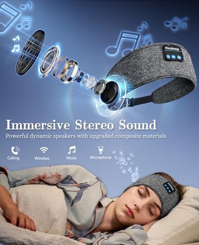 Ultimate Bluetooth Sleep Headphones with Adaptive Headband – Wireless Earbuds for Supreme Comfort & High-Definition Sound Quality – Perfect for Yoga, Fitness, and Serene Sleep – Thoughtful Gift Choice for Any Occasion, Effortless Connectivity & Multifunctional Design