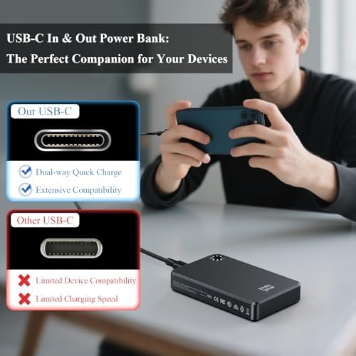 Minthouz Ultra Slim 10,000 m Ah Magnetic Power Bank – Qi2 Certified 20 W Fast Charger for Mag Safe Devices – Sleek & Ergonomic Design for i Phone 12-16, Air Pods, Samsung, Google – Perfect Portable Power Solution for Active Lifestyles