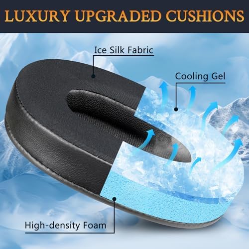 Revitalize Your Gaming Experience with SOULWIT Snow Leopard Cooling Gel Earpads: Premium Noise Isolation & Comfort for Sony Inzone H7/H9 Wireless Headsets – Easy Installation, Luxurious Ice Silk Fabric, and Enhanced Performance