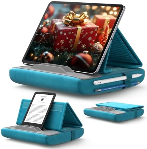 JSAUX Multi-Angle Tablet Pillow Stand – Ergonomic Holder for i Pad, Kindle & Smartphones, 4-11″ Devices in Navy Blue – Ultimate Comfort for Hands-Free Viewing on Bed, Lap or Desk, Ideal for Movies, Reading & Video Calls