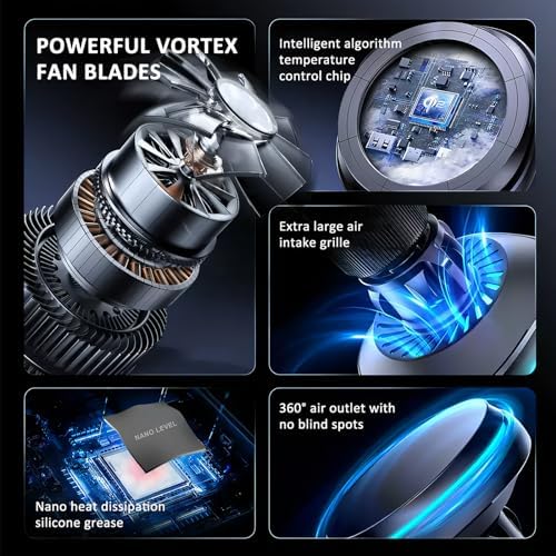 CLOUDMALL Premium Wireless Charging Mount for Tesla Model 3 & Y – 15 W Fast Charger with Cooling Fan & Adjustable Magnetic Holder for i Phone 12-15 Series – Ultimate Convenience for On-the-Road Power and Navigation