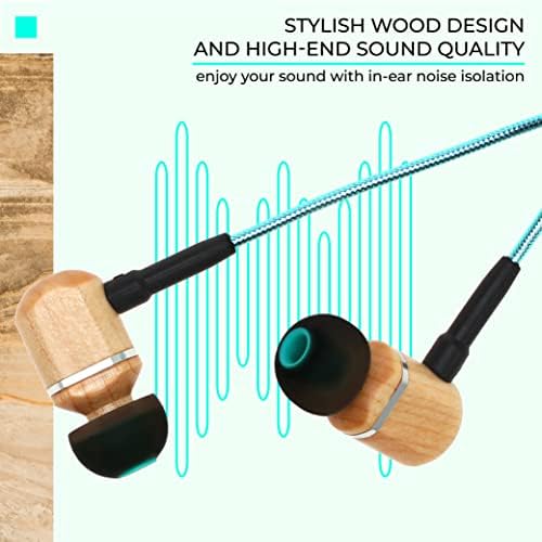 Elevate Your Audio Experience with Symphonized MTRX 2.0 Premium Wired Earbuds – Stylish Wood In-Ear Headphones Featuring Noise Isolation, Built-in Microphone & Volume Control, Ideal for Android Devices, Computers & Laptops (Gun Metal Finish) – Exceptional Sound Quality & Comfort for Music Lovers and Professionals
