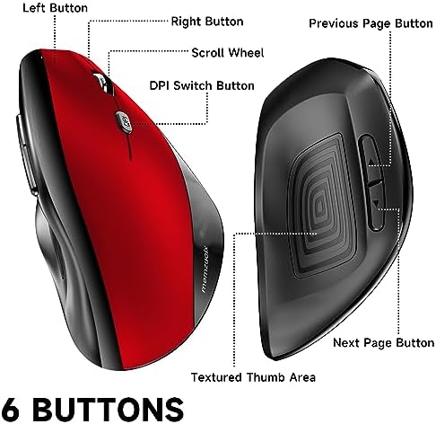 Elevate Your Comfort and Style with the memzuoix Purple Ergonomic Wireless Mouse – Right-Handed Vertical Design for Natural Wrist Posture, Adjustable DPI of 800/1200/1600, Perfect for PCs, Laptops, and Desktops – Experience Lag-Free 2.4 G Connectivity and Enhanced Productivity!