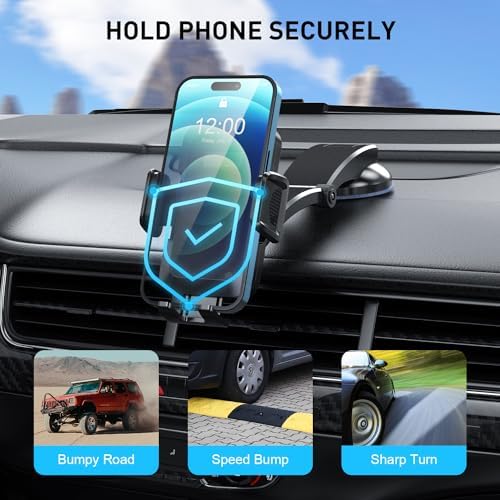 TEKING Advanced Car Phone Holder with Reinforced Metal Hook – Universal Air Vent Mount for i Phone 15/14/13/12 Pro Max & Samsung S24 Ultra – Sleek Translucent Design for Enhanced Aesthetics & Secure Smartphone Fit (120-75 mm) – Effortless Tool-Free Installation & Ultimate Hands-Free Convenience