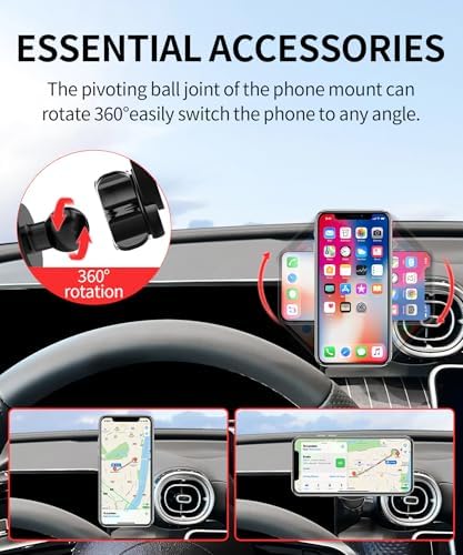 Premium 360° Rotation Car Phone Holder for 2023-2025 Mercedes Benz GLC & 2022-2025 C-Class – Mag Safe Compatible Mount for 12.3-Inch Digital Instrument Cluster – Secure Clip Design for Enhanced Stability & Hands-Free Convenience – Ideal Smartphone Accessory for Navigation and Calls