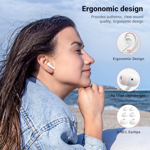 Aoslen Bluetooth 5.3 Wireless Earbuds – Ultimate Hi-Fi Stereo Experience with 42-Hour Playtime, IPX7 Waterproof Rating for Active Lifestyles, Enhanced Call Clarity via 4 ENC Microphones, LED Battery Display for Seamless Compatibility with i OS and Android Devices