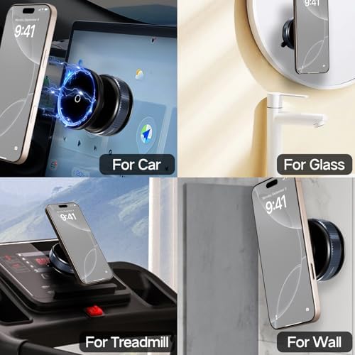 Revolutionary Vacuum Magnetic Suction Phone Holder – Ultra-Stable Hands-Free Car Mount with Strong Suction Cup, Retractable Design for Easy Storage – Compatible with All Smartphones for Safe Navigation at Home, Gym, and Beyond
