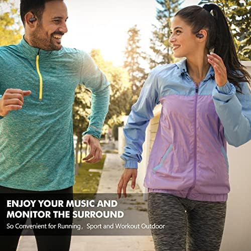 Revolutionary Open Ear Wireless Earbuds – Secure Fit Bluetooth Headphones with Earhooks, 18-Hour Battery Life, IPX7 Waterproof Design for Active Lifestyles, Enhanced Compatibility, Perfect for Workouts & Outdoor Adventures – Black Edition