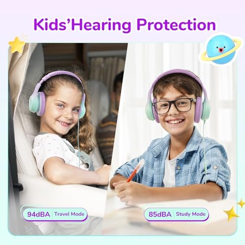 Transform Your Child’s Audio Adventures with Ear Fun K3 Kids Over-Ear Headphones – Engineered for Safe Listening with Volume Limiting, Exceptional HD Stereo Sound, and Travel-Friendly Foldable Design in Vibrant Blue – Ideal for School, Stylish for Every Young Explorer with Enhanced USB-C Compatibility!