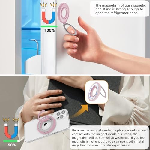 OPSO Magnetic Phone Ring Holder for Mag Safe – 360-Degree Rotating Silicone Finger Grip with Adjustable Kickstand Compatible with i Phone 16/15/14/13/12/Pro/Max & Samsung – Ultimate Hands-Free Essential for Enhanced Device Usability and Stylish Stability