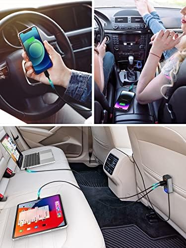 High-Performance Multi-Port Car USB Charger – 135 W Fast Charging with PD 45 W & QC3.0 30 W, Ideal for i Phone 16, 15 Pro Max, i Pad, Samsung S24/S23, Includes 5 FT Cable for Enhanced Flexibility and Compatibility on Road Trips
