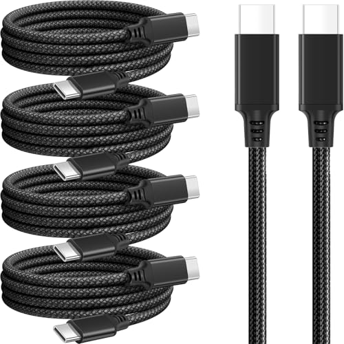 Premium 5-Pack USB C to C Fast Charging Cables – 60 W Nylon Braided Charger for i Phone 16 Series, Mac Book Pro, i Pad Pro/Air, Samsung S24/S23 – 5 ft Length for Ultimate Flexibility and Durability – Reliable Data Transfer with USB 3.1 Compatibility