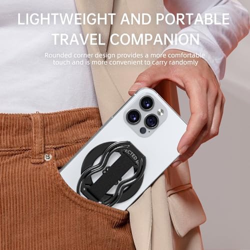 Elevate Your Smartphone Experience with RESPECTED-BRO 4-in-1 Magnetic Phone Grip Stand – Ultimate Kickstand, Secure Finger Strap, and Universal Compatibility for i Phone & Android (Silver) – Perfect for Hands-Free Convenience and Enhanced Usability