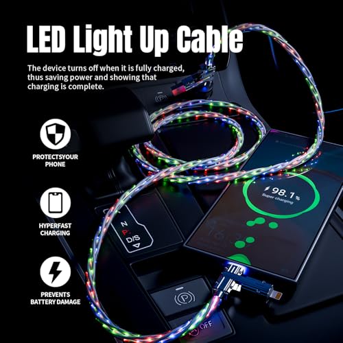 100W USB C Multi Charging Cable,3 in 1 USB C Cable Fast Charging with E-Mark Chip,Universal Charging Cable with Type-C, Micro USB,IP Port for iPhone16/15/Cell Phones and More – Enhanced Compatibility and Speed