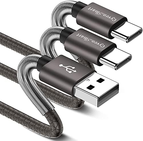 Cyven Premium 3 ft USB Type C Cable Duo Pack – Fast Charge & Data Transfer Cord, Durable TPE Construction, Compatible with Samsung Galaxy A Series, LG V Series, and More – Stylish Pink Design for Enhanced Performance and Versatility