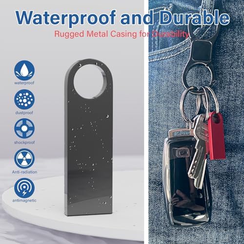 Wooolken 5 Pack Sleek Metal 64 GB USB Flash Drives – Durable USB 2.0 Memory Sticks with Keychain for Effortless Data Storage and Transfer on PC & Laptop – Perfect for Professionals and Students