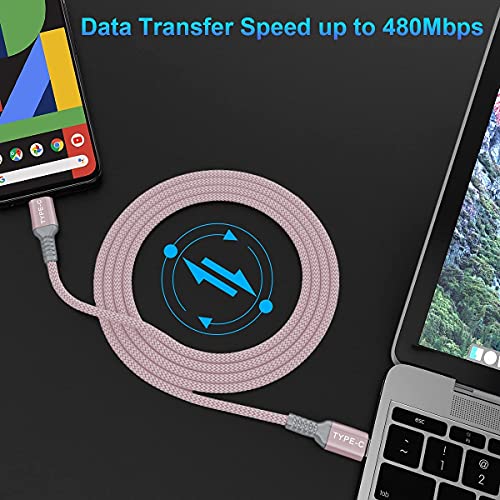 Basesailor 10 ft USB C to USB C Power Delivery Charging Cable – 100 W Fast Charger for i Phone 16/15 Pro Max, Mac Book, i Pad Air 4/5, Mini 6, and Samsung Galaxy S22/S23/S24/S25 – Durable 2 Pack for Enhanced Speed and Efficiency