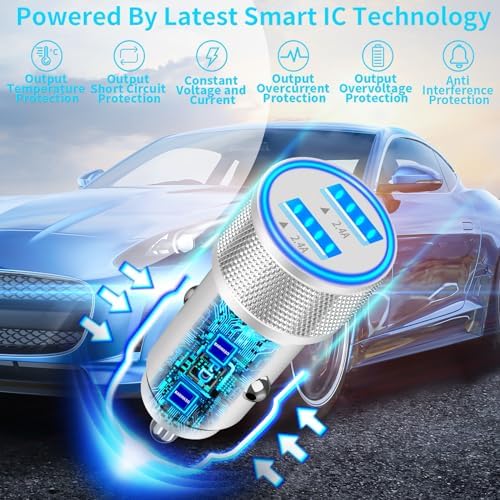 BARMASO 72 W Dual PD Power USB-C Car Charger 2-Pack – MFi Certified Fast Charging Solution for i Phone 16/16 Pro/16 Pro Max & Galaxy S24/S23 – Ultimate Compatibility & Safety Features for On-the-Go Power