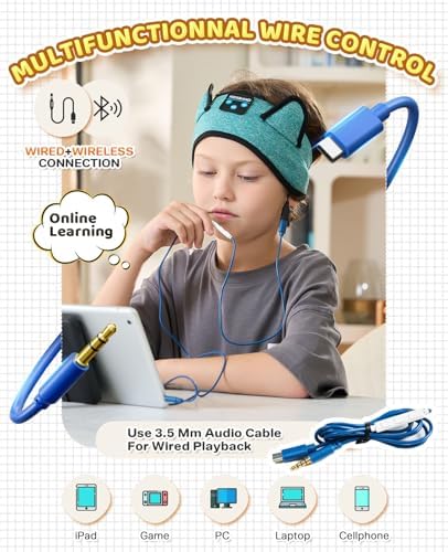 Ultimate Kids Bluetooth Headphones for Safe and Stylish Listening – Versatile Wired Playback Option with Volume Limiting Technology – Durable and Lightweight Design for Travel, School, and Home Use – Adjustable Headband for Customized Comfort – Compatible with Kindle, Tablets, and Cell Phones – Perfect for Boys and Girls