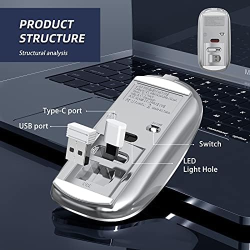 Elevate Your Computing Experience with the Q23 S Black Wireless Mouse – Rechargeable, Dual Mode USB-A & Type-C, Silent Operation, and 3 Adjustable DPI for Ultimate Precision and Versatility Across Laptops, Macs, PCs, and Android Devices