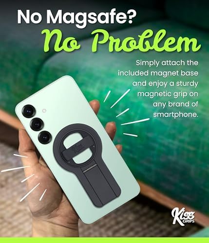 Mag Safe 360° Spin Tripod Phone Grip – Ultra-Thin Magnetic Kickstand for Effortless Wireless Charging and Dynamic Selfie Support – Versatile Loop Design for Stability and On-the-Go Convenience