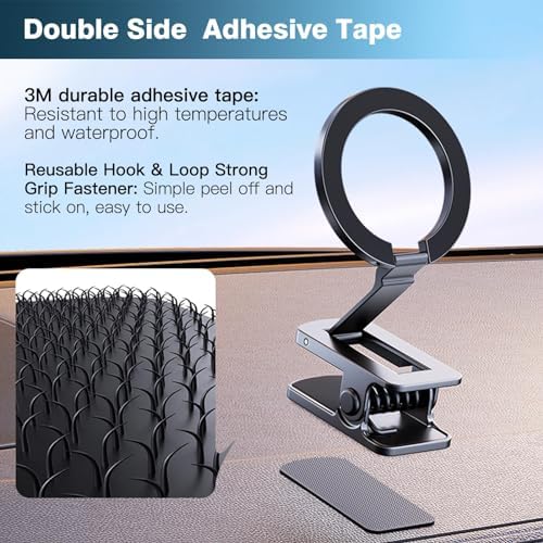 Mag Safe-Compatible Magnetic Phone Holder – Ultimate Hands-Free Car Mount for i Phone 15/14/13/12 Pro Max & Universal Smartphones – Adjustable Clamp for Optimal Viewing & Enhanced Grip – Seamless Navigation & Safe Media Control in Any Vehicle