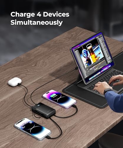 High-Capacity 30,000 m Ah Portable Power Bank with Built-in USB-C Cable – 22.5 W Super Fast Charging for i Phone, i Pad, Google, Xiaomi – Ideal for Travel, Camping, and Emergency Power Solutions – Slim and Lightweight Design with 17-Layer Safety Protection for Maximum Reliability – Perfect for Charging Multiple Devices Simultaneously – Enjoy 24/7 Customer Support and 36-Month Warranty