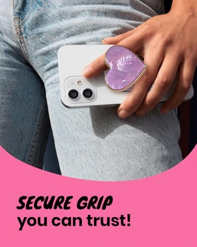 Chic Natural Seashell Heart-Shaped Phone Grip and Stand – Elegant Crème Mobile Accessory for Smartphones and Tablets – Ideal Collapsible Holder for Trendsetters Seeking Style and Functionality – Durable, Portable Design for Effortless Hands-Free Viewing
