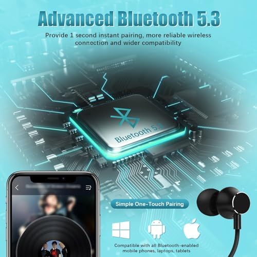 Lecefty Wireless Neckband Headphones – 200-Hour Waterproof Bluetooth Earbuds with Premium Balanced Armature Sound, Hands-Free Calling, Lightweight Comfort for Sports and Outdoor Use – Stylish Silver Finish for Everyday Adventures