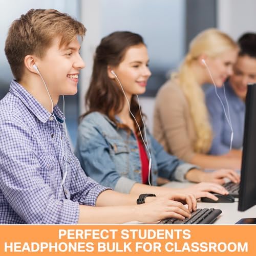 Xinnun 50-Pack Vibrant Multicolor Wired Earbud Headphones with Built-in Mic – Optimal Audio Solution for Students and Professionals, Perfect for Classrooms, Travel, and Leisure – Universal 3.5 mm Compatibility, Lightweight and Durable Design for Everyday Listening