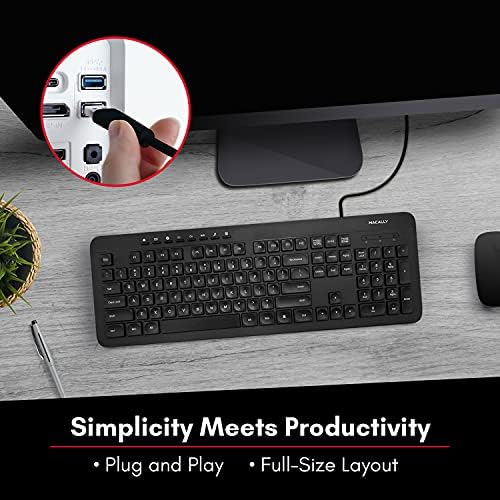 Experience Ultimate Comfort with the Macally Wired Ergonomic Keyboard – USB Full-Size Solution for Windows PC, Ideal for Home & Office Use – Boost Your Typing Efficiency with Integrated Multimedia Keys and Durable Design