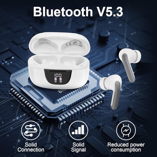 Samsung Galaxy S25 & S24 Ultra Bluetooth 5.3 Wireless Earbuds – Premium Noise Cancelling Headphones with IPX7 Waterproof Rating for Ultimate Durability, Enhanced Bass Stereo Sound, Built-in Mic, and LED Display – Perfect for Sports, Daily Use, and Intense Workouts