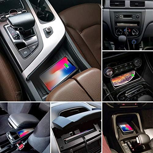 POLMXS 15 W Fast Wireless Car Charger Pad – Non-Slip Charging Mat for i Phone 11/12/14/15 & Galaxy S21/S22/S23/S24 – Essential Accessory for Seamless On-the-Go Power-Up – Includes 30 cm Cable – Durable & Efficient Design