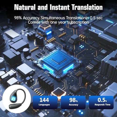AI Language Translation Earbuds with LCD Touch Screen – Effortless Real-Time Translation in 144 Languages for Travelers and Professionals – Compact Bluetooth Earphones for Instant Communication and Enhanced Connectivity – Perfect for Language Enthusiasts and Global Explorers – Advanced Technology for Seamless Multilingual Conversations – Lightweight and Durable Design with Long Battery Life – Your Essential Travel Companion for Breaking Language Barriers – Experience Instant Clarity in Conversations with Fast Response Speed and User-Friendly Interface – Compatible with All Smart Devices for Maximum Versatility – Elevate Your Communication Experience with Cutting-Edge Translation Earbuds