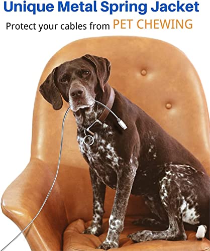 Revolutionize Your Charging Routine with the MFi Certified 6.6 ft Chew-Proof Metal Braided Lightning Cable – Durable Stainless Steel Design for Fast Charging & Data Sync with Apple Devices, Enhanced Safety Features for Everyday Use