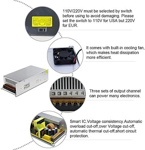 12 V 15 A High-Efficiency Power Supply Adapter for LED Strips & CCTV Systems – Versatile AC to DC Converter with 180 W Output – Enhanced Safety Features & Compact Design for Reliable Performance in Various Applications
