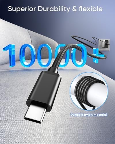 MENEEA 65 W Fast Charger with 10 FT Cable – Optimal Power Solution for Nintendo Switch 2, Steam Deck, & ROG Ally – Advanced PD 3.0 Technology for Swift Charging & Enhanced Gaming Performance – Compact Foldable AC Adapter for Convenient Use & Controller Compatibility