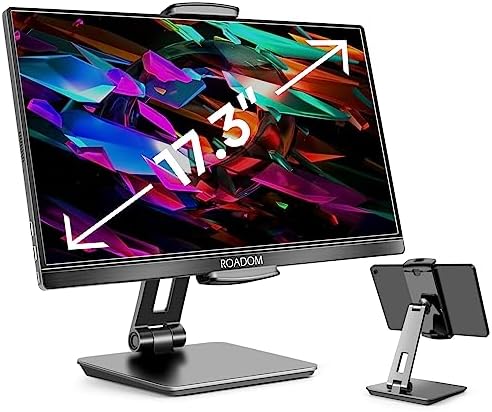 Ultimate ROADOM Adjustable Tablet Stand – 360° Swivel & 180° Tilt for Optimal Viewing Angles, Ergonomic Foldable Holder for 4.7-17.3” Devices, Sleek Aluminum Alloy Design, Perfect Tablet Accessory for Home, Office, or Travel
