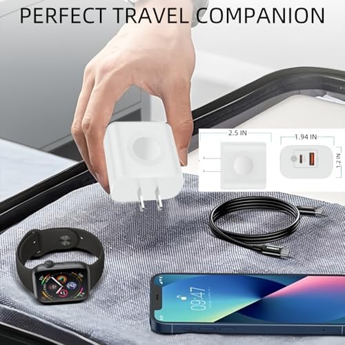 Revolutionize Your Charging Routine with the 3-in-1 Magnetic Wireless Charger Block – PD 23 W Fast Charge for i Phone & Apple Watch, Dual USB-C Ports for Simultaneous Powering of Samsung and Android Devices, Compact Design for Travel & Daily Use – Unmatched Compatibility & Efficiency