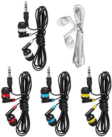 Colorful Disposable Earbuds Headphones 30-Pack for Classroom Use – Hygienic Multi-Color Earphones for Kids, Compatible with Computers, Laptops & i Pads – Lightweight & Convenient Audio Solution for Students