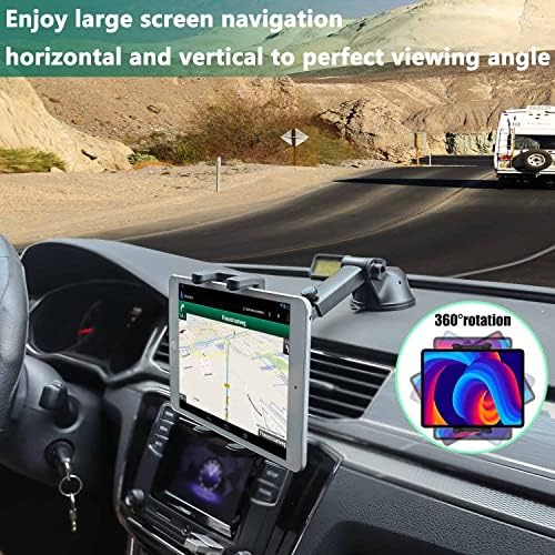 Cuxwill Universal Tablet Dashboard Mount for Cars: Versatile 4-13″ Device Holder with Robust Suction Cup for Enhanced Safety & Hands-Free Navigation – Ideal for i Pad Pro, Samsung Tab & i Phone – Optimal Visibility & Easy Installation