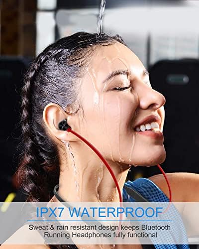 NANAMI Bluetooth Sports Earbuds – Premium Wireless Neckband Headphones with Hi-Fi Deep Bass, IPX7 Waterproof Protection, and 24-Hour Playtime for Gym and Running – Advanced Bluetooth 5.3 Connectivity with Built-in Mic for Seamless Calls and Voice Control