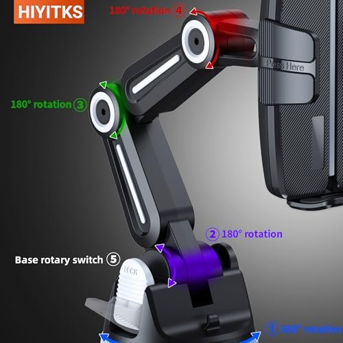 Universal Suction Cup Car Phone Holder Mount – One-Handed Operation Dashboard & Windshield Stand – Adjustable Viewing Angle for Safe Hands-Free Navigation – Durable Black Design for All Smartphones – Effortless Installation and Stability on Bumpy Roads