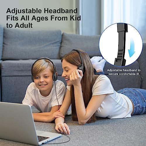 Bulk 30-Pack Adjustable Classroom Headphones – Durable 3.5 mm Jack Earphones with Soft Cushioned Pads for Kids & Adults – Ideal for Libraries and Educational Settings – Enhance Focus & Engagement with Superior Sound Quality and Customizable Fit