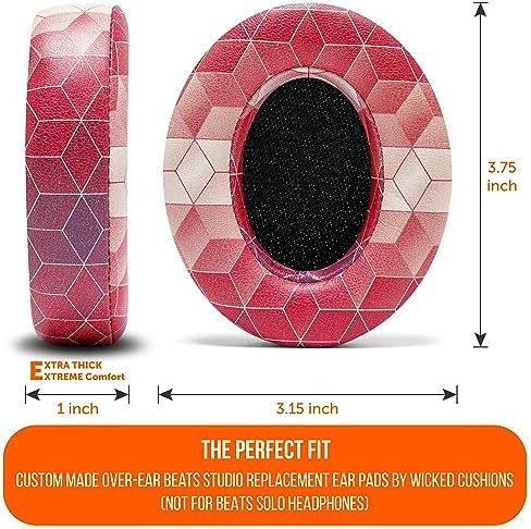 Upgrade Your Audio Experience with WC Wicked Cushions Replacement Ear Pads for Beats Studio 2 & 3 – Retro 90’s White | Luxurious PU Leather & Enhanced Foam for Optimal Sound Isolation | Perfectly Fits B0501 & B0500 Models | Not Compatible with Beats Solo | Enhanced Adhesive for Maximum Durability and Longevity