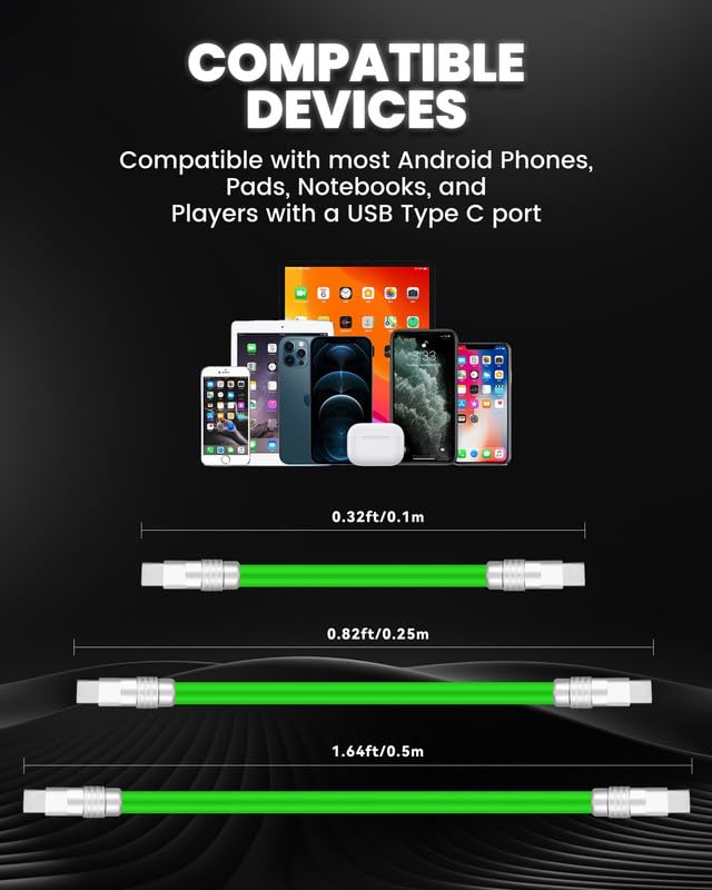 Ultra-Compact 240 W USB C Charging Cable – Sleek 4-Inch Power Bank Connector for i Phone 15/16 & Samsung Galaxy – Durable Tangle-Free Design for Effortless Portability – Essential Travel Accessory for Fast On-the-Go Charging Needs