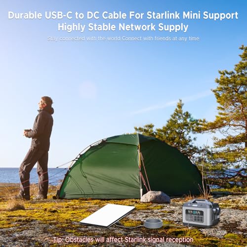 Starlink Mini USB-C to DC Power Cable, Max 100W Input USB Type C to DC Cable, Waterproof, Starlink Mini USB Cable Compatible with 65W+ PD Source 3M/10Ft – Enhanced Compatibility and Speed