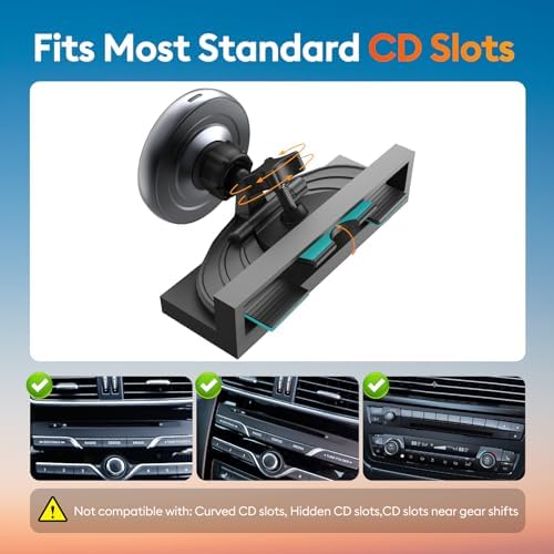 CD Car Mount Magnetic CD Phone Holder for Car CD Player – Enhanced Compatibility and Speed