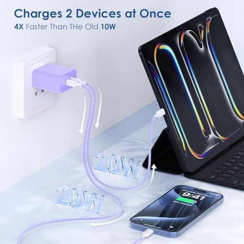 Essri 45 W PD 3.0 Ultra-Fast Charger Duo with 10 FT USB-C Cable – Premium Charging Solution for i Phone 16/15 Pro Max and Mac Book – High-Efficiency Power Delivery, Multi-Voltage Compatibility (20 V/2.25 A, 15 V/3 A, 12 V/2 A) – Perfect for On-the-Go Charging and Enhanced Device Performance